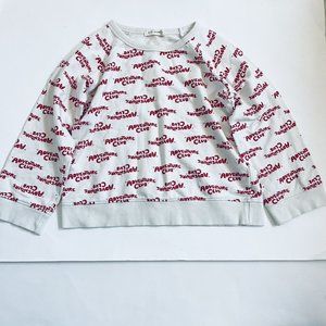 Kid + Kind Sz White And Red Adventure Club Sweatshirt
